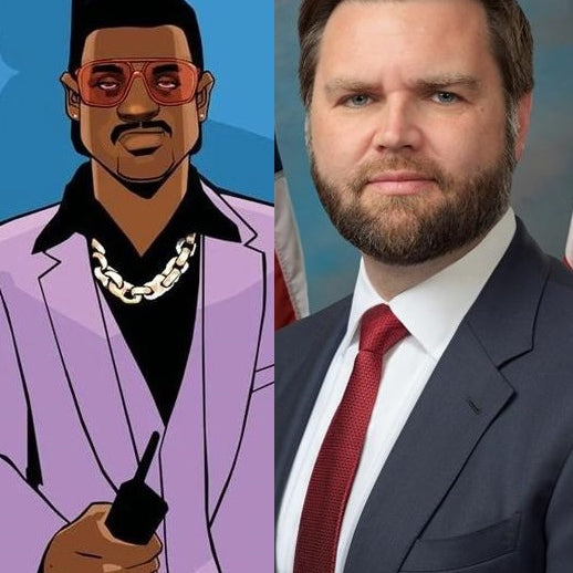 When Politics Meets Pixelated Mayhem: The JD Vance vs. Lance Vance GTA: Vice City Mashup T-Shirt