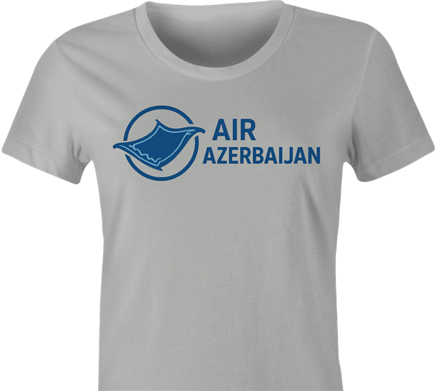hilarious Air Azerbaijan magic carpet logo parody women's grey t-shirt 