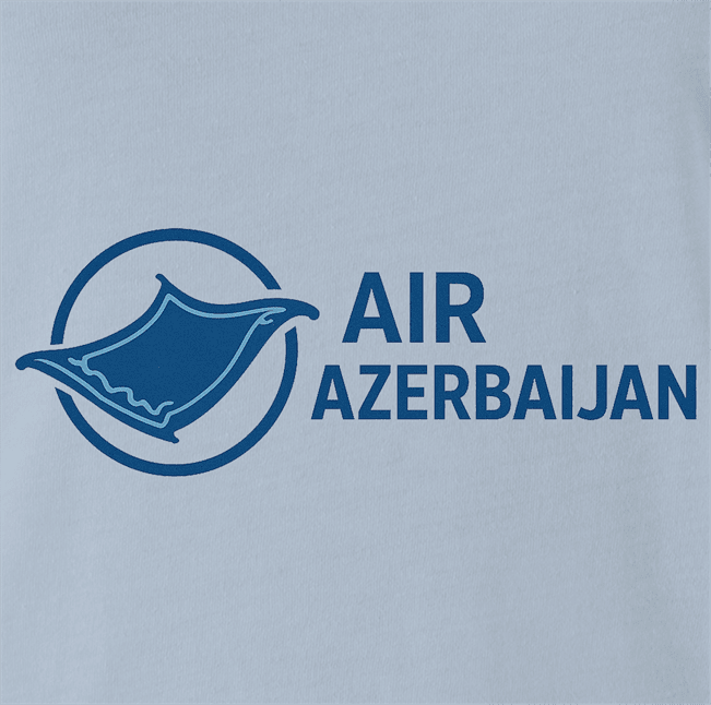 hilarious Air Azerbaijan magic carpet logo parody men's light blue t-shirt 