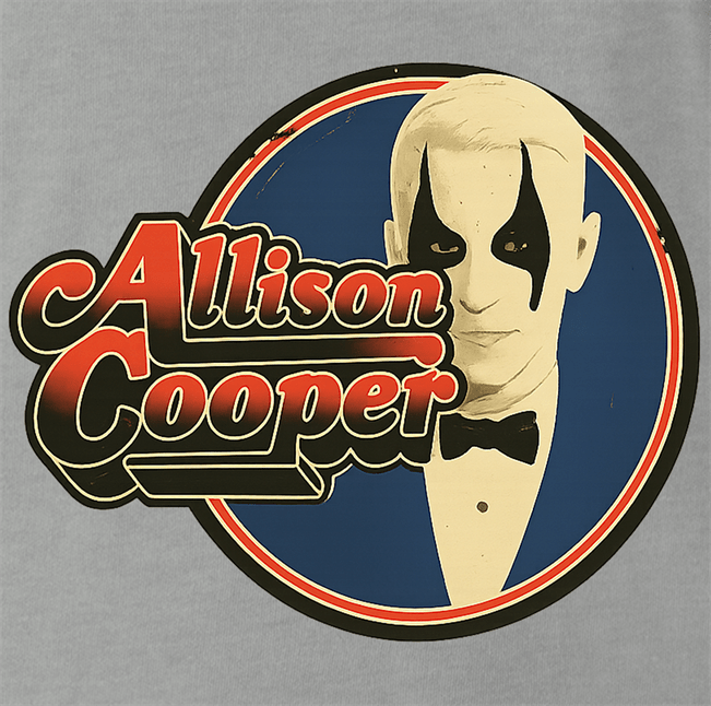 funny anderson cooper allison cooper alice cooper CNN mashup t-shirt men's grey 