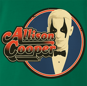 funny anderson cooper allison cooper alice cooper CNN mashup t-shirt men's green 