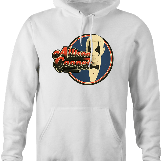 funny anderson cooper allison cooper alice cooper CNN mashup hoodie men's white 