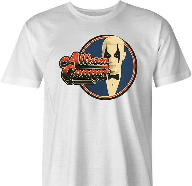 funny anderson cooper allison cooper alice cooper CNN mashup t-shirt men's white 