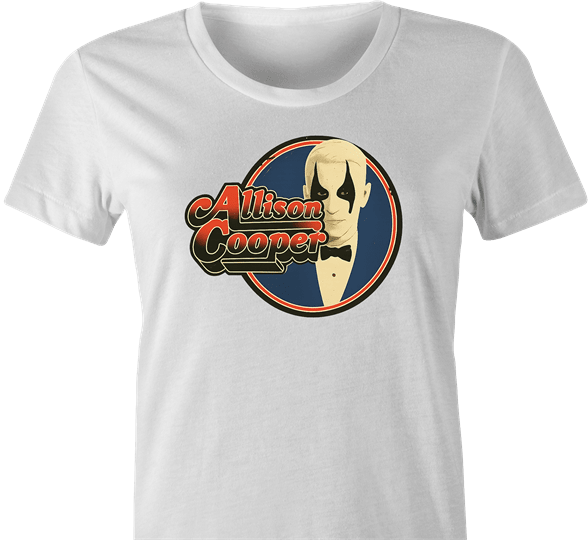 funny anderson cooper allioon cooper alice cooper CNN mashup t-shirt wpmen's white 