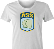 funny bAssmaster t-shirt women's white bAssmasters fishing shirt 