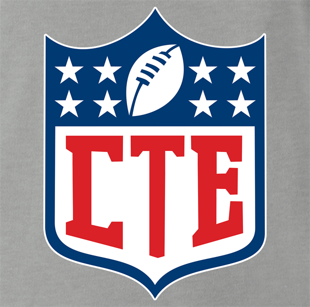 funny CTE chronic traumatic encephalopathy football logo t-shirt men's ash grey 