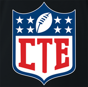 funny CTE chronic traumatic encephalopathy football logo t-shirt men's black