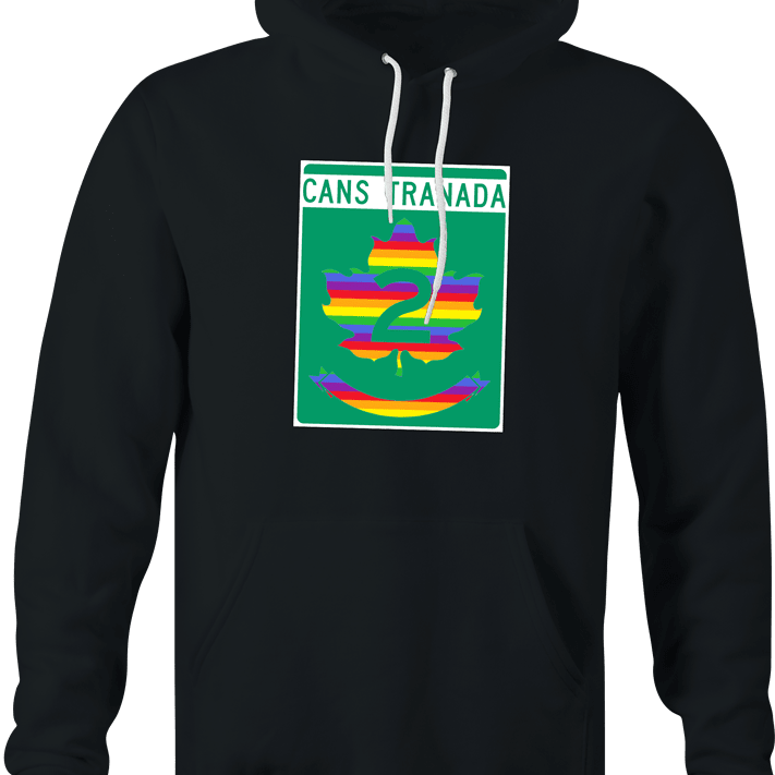 funny trans canada highway lgbtq canadian men's black hoodie 