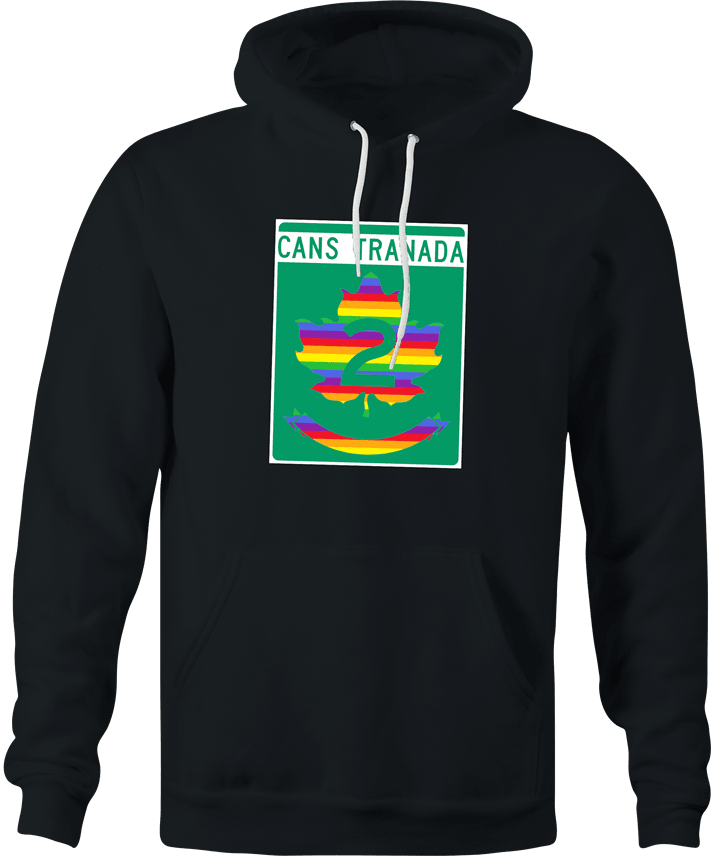 funny trans canada highway lgbtq canadian men's black hoodie 