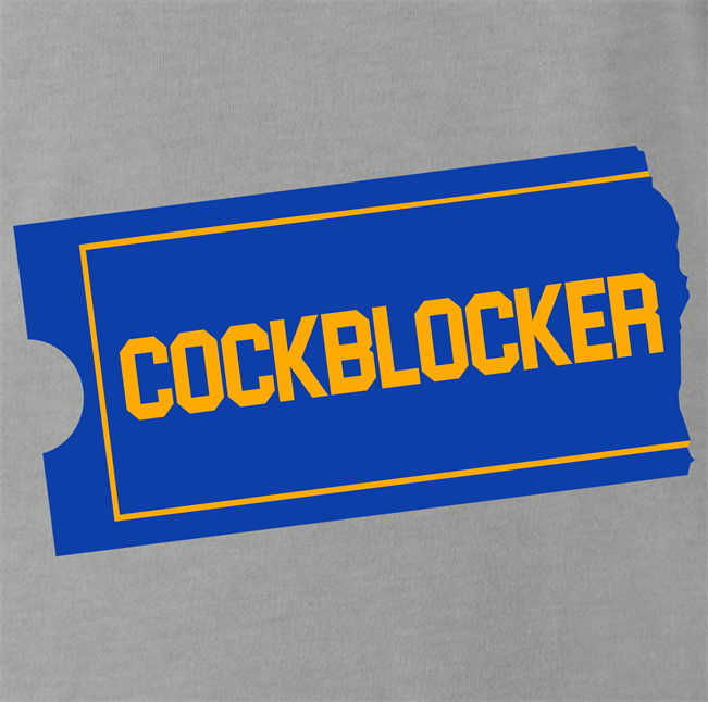 funny blockbuster Cockblocker parody t-shirt men's grey