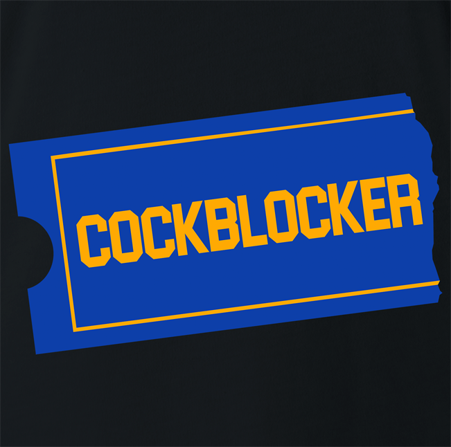 funny blockbuster Cockblocker parody t-shirt men's black