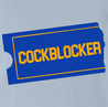 funny blockbuster Cockblocker parody t-shirt men's light blue