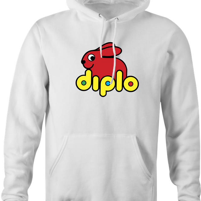 funny diplo men's white hoodie for DJ's 
