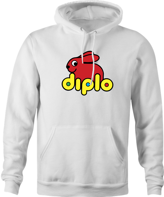 funny diplo men's white hoodie for DJ's 