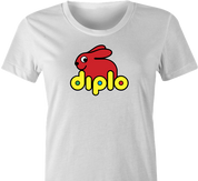 funny diplo women's white t-shirt for DJ's 