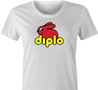 funny diplo women's white t-shirt for DJ's 