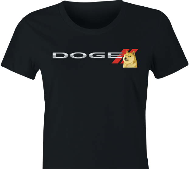 funny Doge cryptocurrency t-shirt women's black 