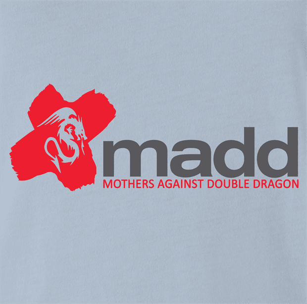 funny MADD double dragon video game t-shirt men's light blue