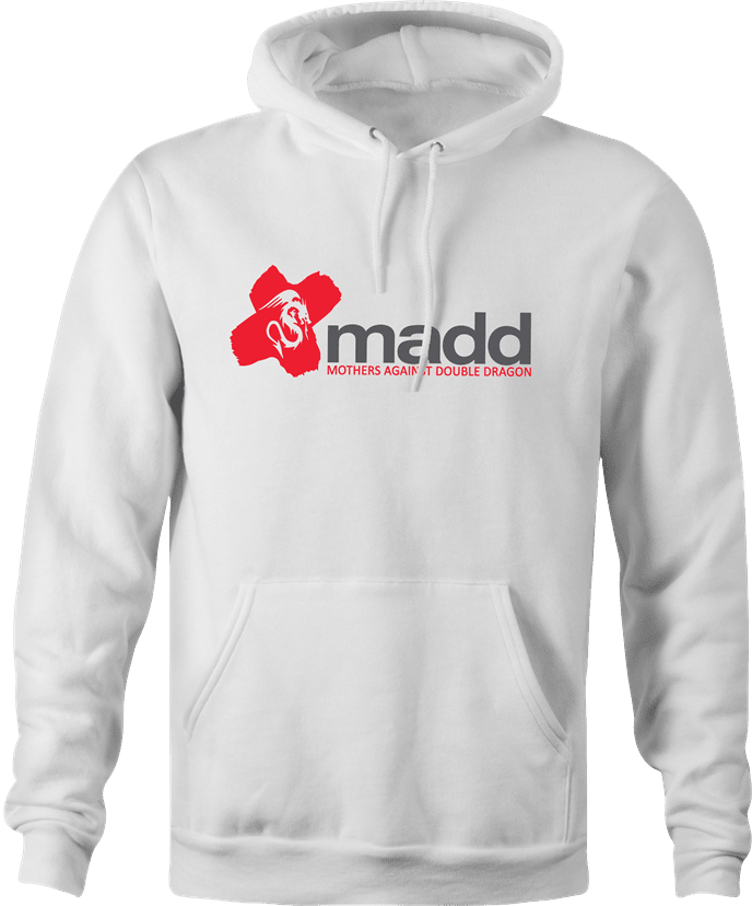 funny MADD double dragon video game hoodie men's white 
