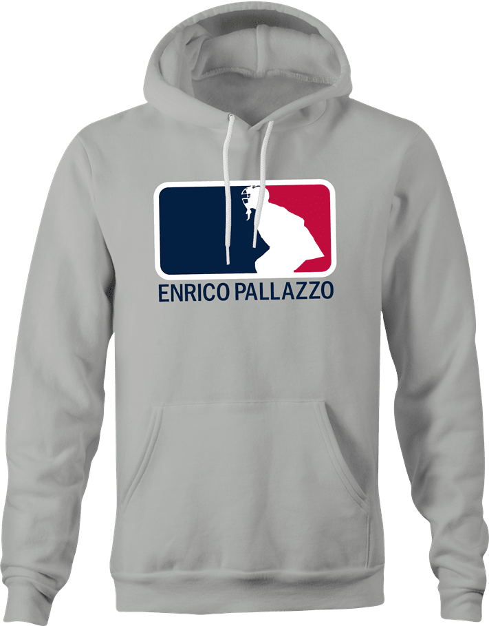 funny naked gun enrico pallazzo major league baseball parody hoodie men's grey 