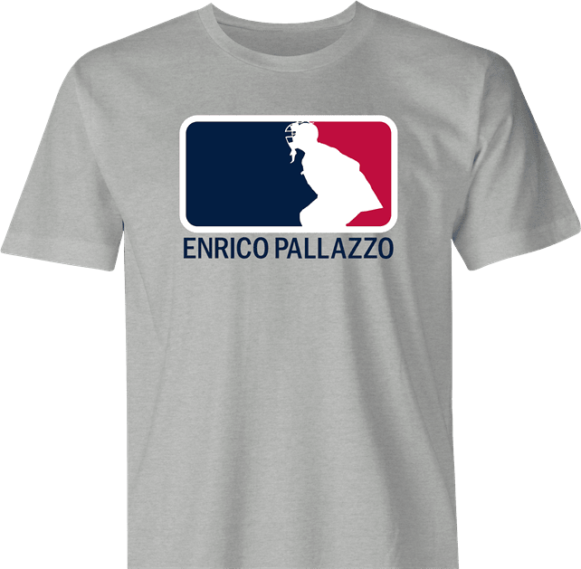 funny naked gun enrico pallazzo major league baseball parody t-shirt men's grey 