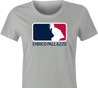 funny naked gun enrico pallazzo major league baseball parody t-shirt women's grey 