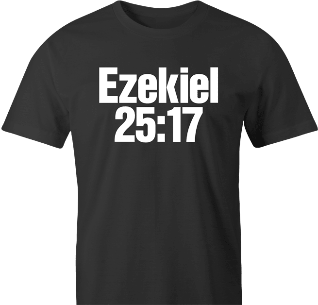 funny Ezekiel 25:17 pulp fiction stone cold steve austin wwe mashup t-shirt men's black 