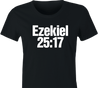 funny Ezekiel 25:17 pulp fiction stone cold steve austin wwe mashup t-shirt women's black 