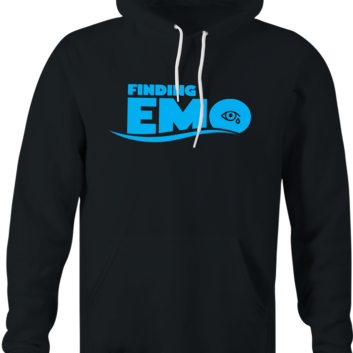 funny crying eye emo finding nemo mashup hoodie men's black 