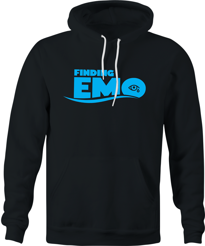funny crying eye emo finding nemo mashup hoodie men's black 