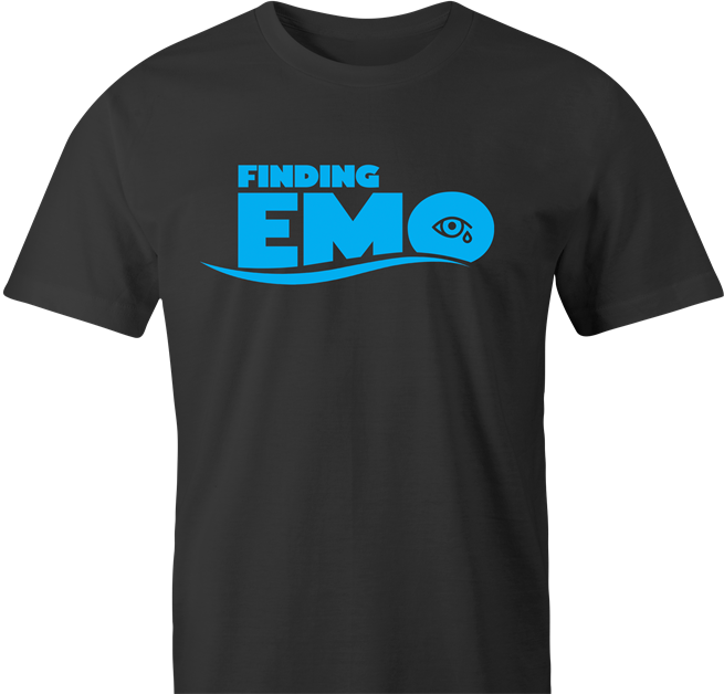 funny crying eye emo finding nemo mashup t-shirt men's black 