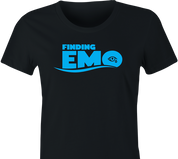 funny crying eye emo finding nemo mashup t-shirt women's black 