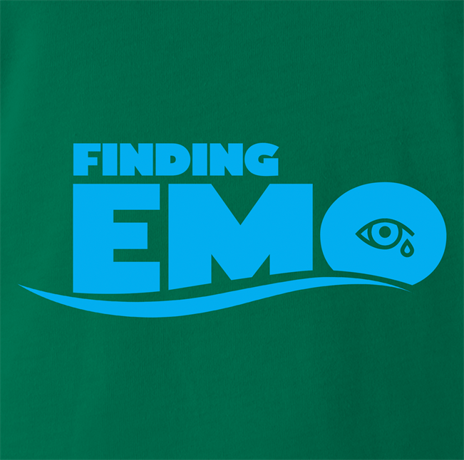 funny crying eye emo finding nemo mashup t-shirt men's green