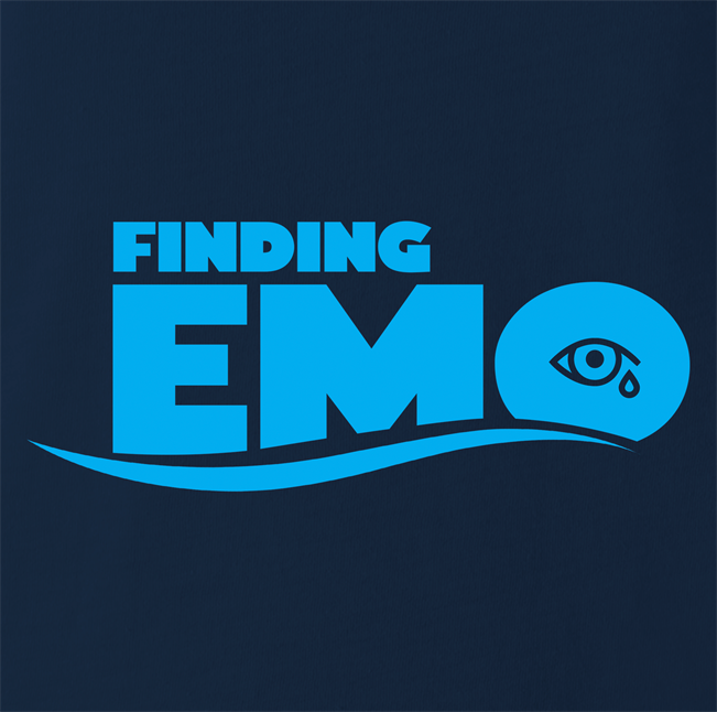 funny crying eye emo finding nemo mashup t-shirt men's navy