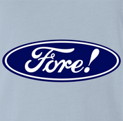 funny ford / Fore golf parody t-shirt men's light blue 