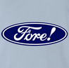 funny ford / Fore golf parody t-shirt men's light blue 