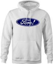 funny ford / Fore golf parody hoodie men's white 