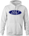 funny ford / Fore golf parody hoodie men's white 