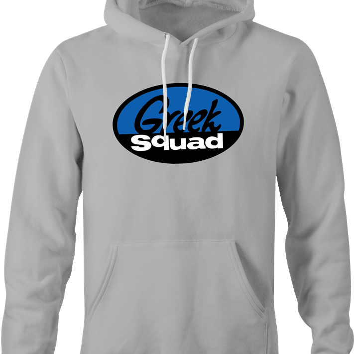funny geek squad greek squad parody hoodie men's grey