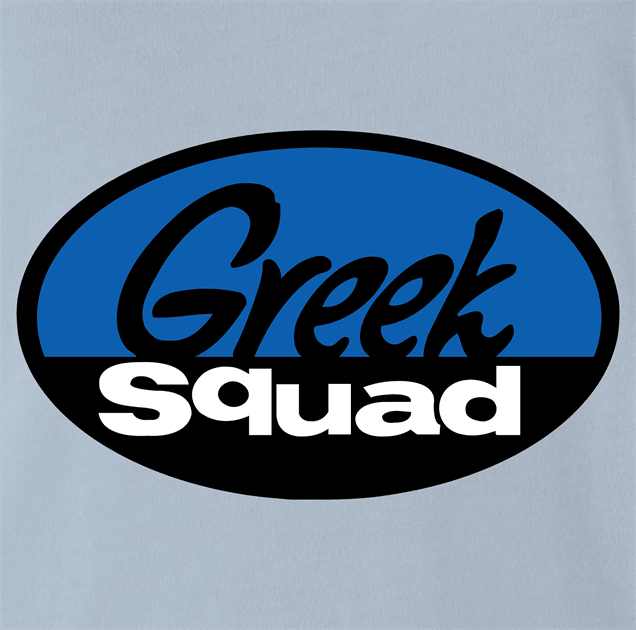 funny geek squad greek squad parody t-shirt men's light blue