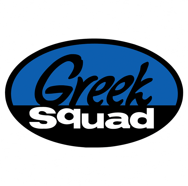 funny geek squad greek squad parody t-shirt men's white