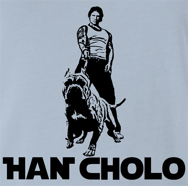 funny mexican han solo t-shirt men's light blue