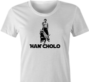 funny mexican han solo t-shirt women's white