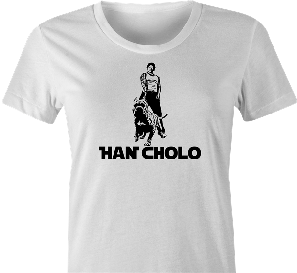 funny mexican han solo t-shirt women's white