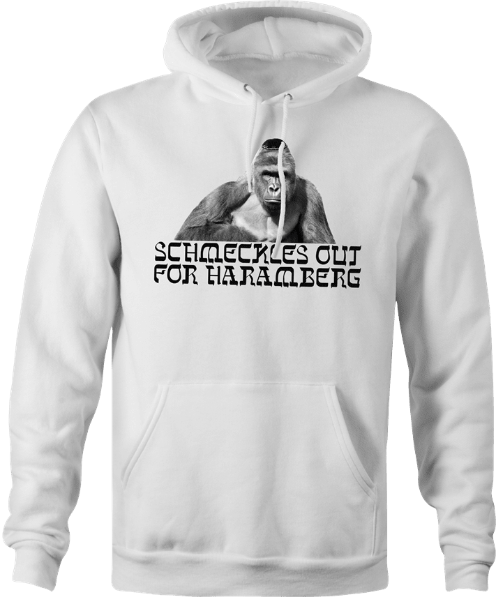 funny harambe jewish humor hoodie men's white 