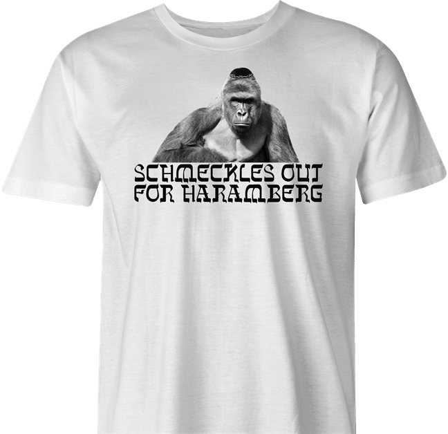 funny harambe jewish humor t-shirt men's white 