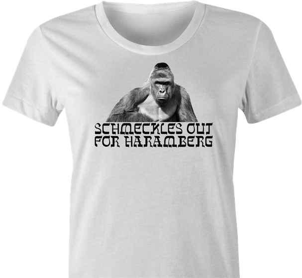 funny harambe jewish humor t-shirt women's white 