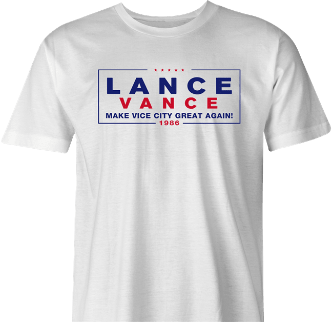 funny donald trump jd vance gta vice city political sign parody t-shirt men's white 