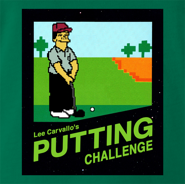 funny simpsons lee carvallo's putting challenge t-shirt men's green