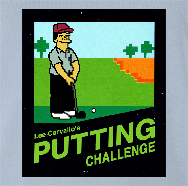 funny simpsons lee carvallo's putting challenge t-shirt men's light blue